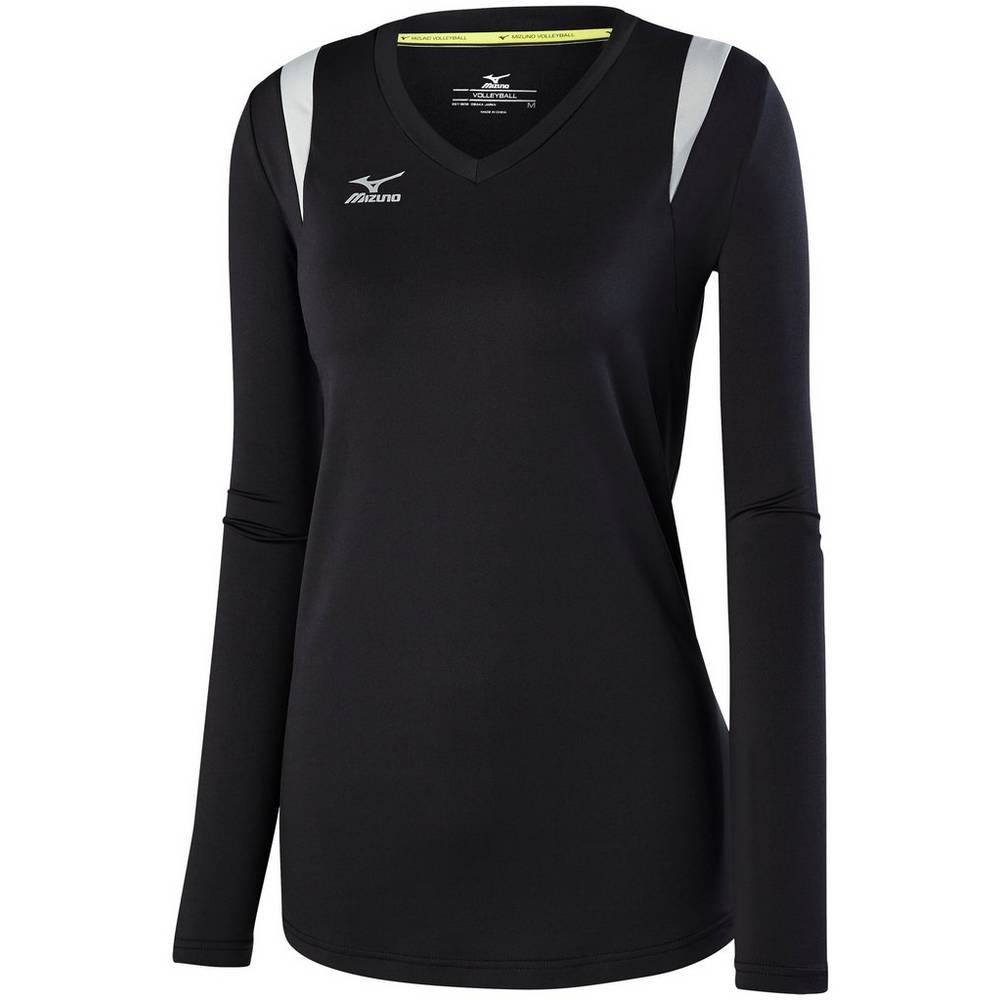 Mizuno Balboa 5.0 Long Sleeve - Bayan Forma - Siyah/Gümüş Türkiye (BGQIDO-732)